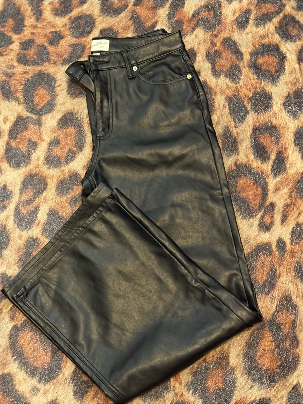 Women’s universal thread wide leg leather pants